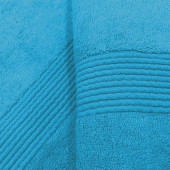 zoom serviette coton et bambou bleu canard