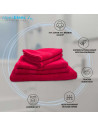 Caractéristiques serviettes par lot de 5 coton et bambou Fuchsia