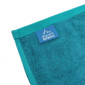 Serviettes de bain 50x100 cm pur coton 600 grammes Alpes Blanc bleu canard