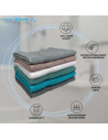 Caractéristiques lot de deux serveittes 100% coton 600grammes/m² 70x140 cm