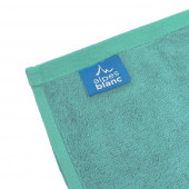 Serviettes de bain 70x140 cm 100% coton lot de 2 Alpes Blanc vert sauge