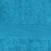 Lot de deux serviettes 100% coton 100x150 cm 600grammes/m² marque Alpes blanc bleu canard