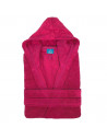 Peignoir capuche qui ressort coton et bambou fuchsia