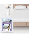 protège matelas imperméable avec encart + posé sur le lit