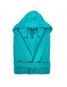 Peignoir capuche mixte 100% coton 450g bleu canard