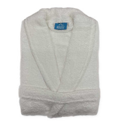 peignoir de bain col châle mixte 100% coton Alpes Blanc coloris blanc
