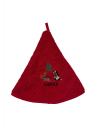 Torchons ronds coton rouge marmottes