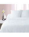 Housse de Couette Percale 240x260cm Satin Blanc  + 2 taies carrées 65x65 cm