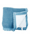 couverture 100% laine bleu et écru