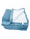 Couverture laine 100% bleu et écru