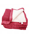 Couverture 100% laine fuchsia / écru