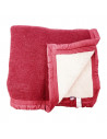 Couverture 100% laine fuchsia / écru