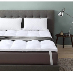 Surmatelas Moelleux – Confort Supérieur avec Enveloppe Percale de Coton Douce, Respirante et Durable pour Nuits Paisibles