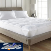 Surmatelas Moelleux – Confort Supérieur avec Enveloppe Percale de Coton Douce, Respirante et Durable pour Nuits Paisibles