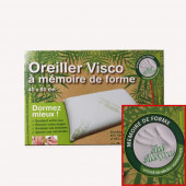 encart de l'oreiller visco bambou mémoire de forme carrés 60x60 cm