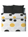 Housse de couette 100 % coton  Stitchy 240x260 fond blanc