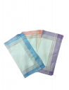 Lot De 6 Mouchoirs Femmes Quadrillés pur coton 3 coloris fond blanc