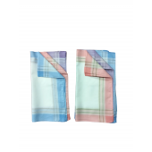 Lot De 6 Mouchoirs Femmes Quadrillés pur coton 3 coloris fond blanc 3 couleurs