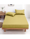 Drap housse uni 100 % coton 57 fils - Fabrication française