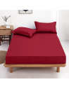 Drap housse uni 100 % coton 57 fils - Fabrication française