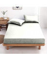 Drap housse uni 100 % coton 57 fils - Fabrication française
