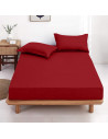 Drap housse uni 100 % coton 57 fils - Fabrication française