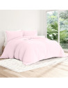 Visuel ambiance - housse de couette unie percale de coton 80 fils/cm² rose poudré