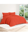 Visuel ambiance - housse de couette unie percale de coton 80 fils/cm² terracotta