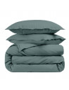 Housse de couette unie percale de coton 80 fils/cm² anthracite