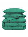 Housse de couette unie percale de coton 80 fils/cm² céladon