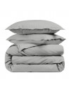 Housse de couette unie percale de coton 80 fils/cm² gris clair