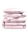 Housse de couette unie percale de coton 80 fils/cm² rose poudré