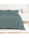 Visuel ambiance - housse de couette unie percale de coton 80 fils/cm² anthracite