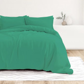 Visuel ambiance - housse de couette unie percale de coton 80 fils/cm² céladon