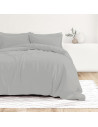 Visuel ambiance - housse de couette unie percale de coton 80 fils/cm² gris clair