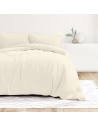 Visuel ambiance - housse de couette unie percale de coton 80 fils/cm² naturel