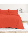 Visuel ambiance - housse de couette unie percale de coton 80 fils/cm² terracotta