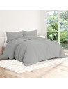 Visuel ambiance - housse de couette unie percale de coton 80 fils/cm² gris clair