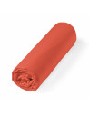Drap housse Percale bonnet 30 cm roulé terracotta