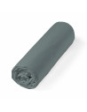Drap housse Percale bonnet 30 cm roulé anthracite