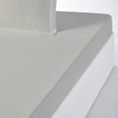 Drap housse Percale bonnet 30 cm gris clair