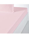 Drap housse Percale bonnet 30 cm rose poudré