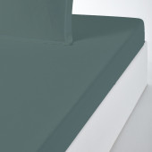 Drap housse Percale bonnet 30 cm anthracite