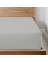 Drap housse Percale bonnet 30 cm gris clair