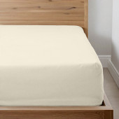 Drap housse Percale bonnet 30 cm naturel
