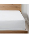 Drap housse Percale bonnet 30 cm blanc