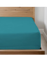 Drap housse Percale bonnet 30 cm bleu canard