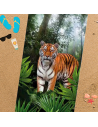 Serviette de plage microfibre tigre dans la jungle 70x140 sable