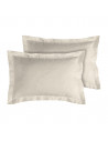 Lot de 2 taies d'oreillers Percale 50x70 naturel