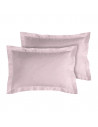 Lot de 2 taies d'oreillers Percale 50x70 rose poudré